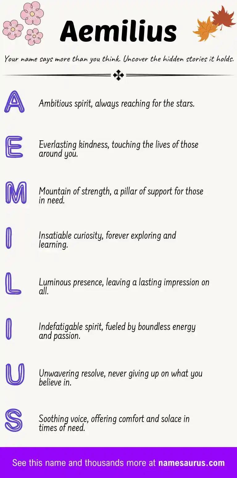 Acrostic poem about Aemilius.