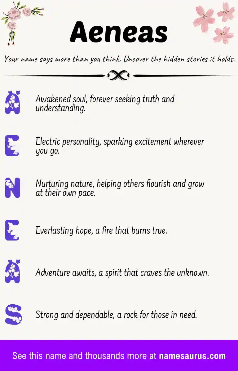 Acrostic poem about Aeneas.