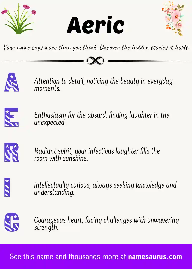 Acrostic poem about Aeric.