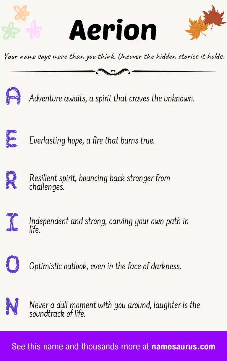 Acrostic poem about Aerion.