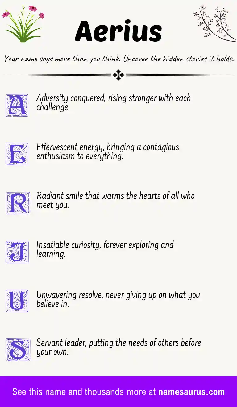 Acrostic poem about Aerius.