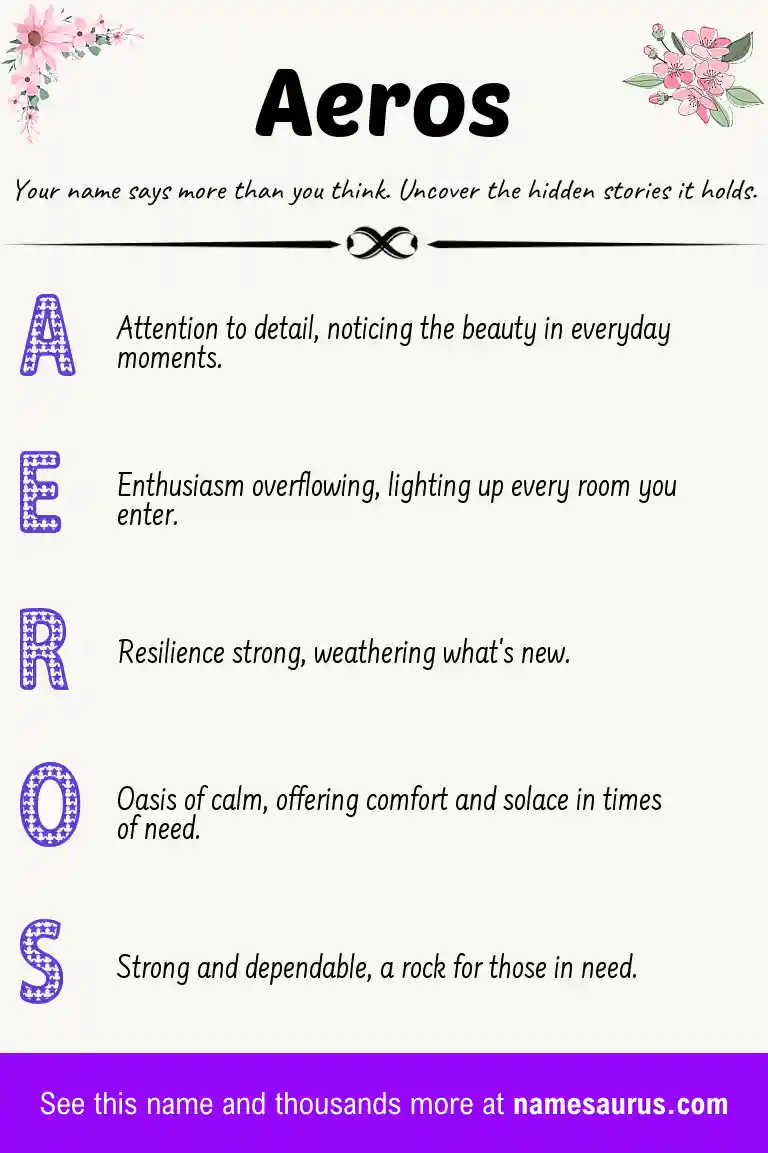 Acrostic poem about Aeros.