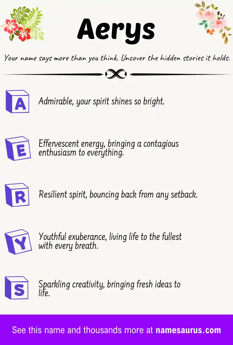 Acrostic poem about Aerys.