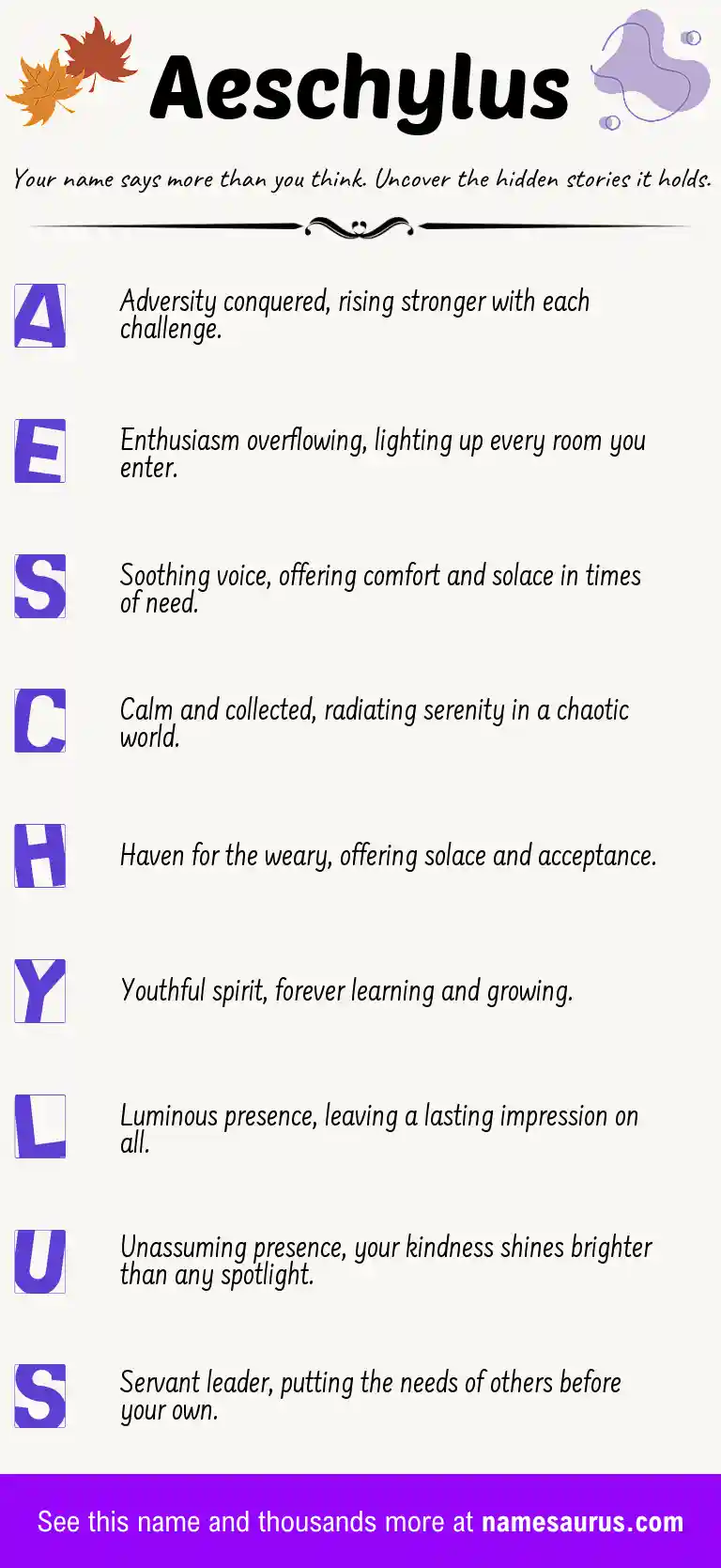 Acrostic poem about Aeschylus.