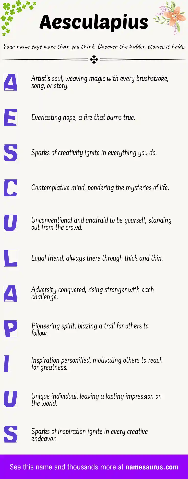 Acrostic poem about Aesculapius.