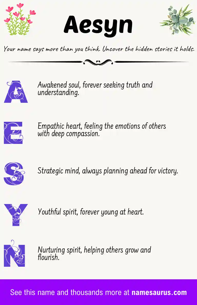 Acrostic poem about Aesyn.