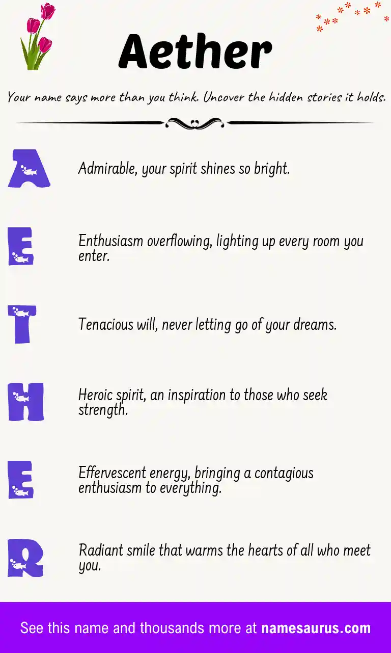 Acrostic poem about Aether.
