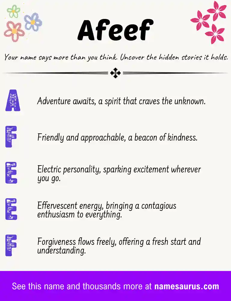 Acrostic poem about Afeef.