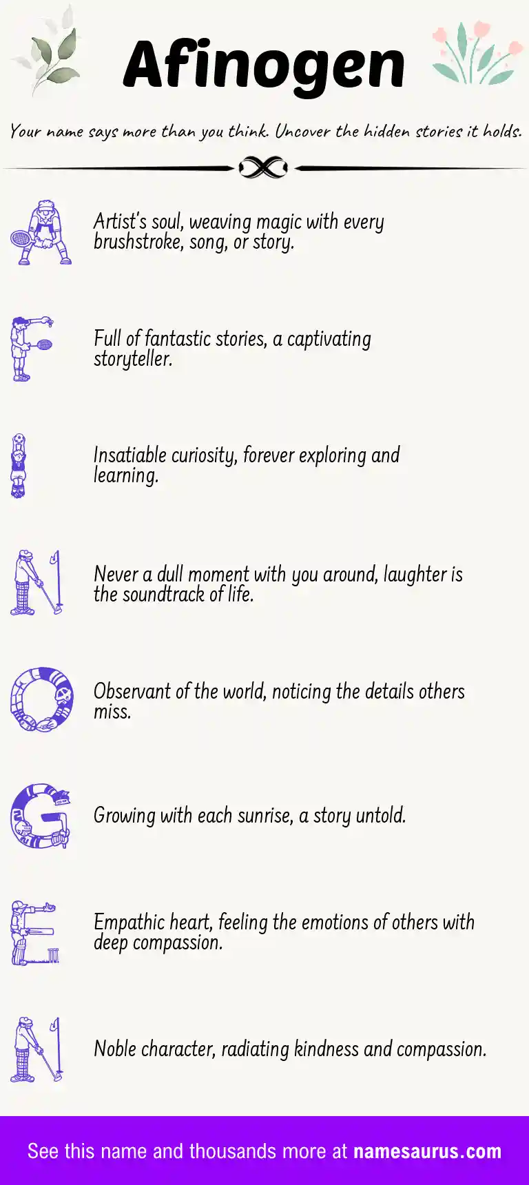 Acrostic poem about Afinogen.