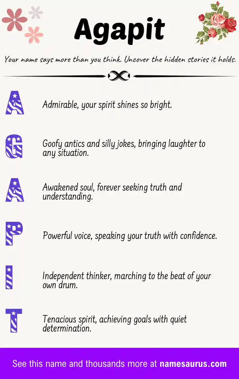 Acrostic poem about Agapit.