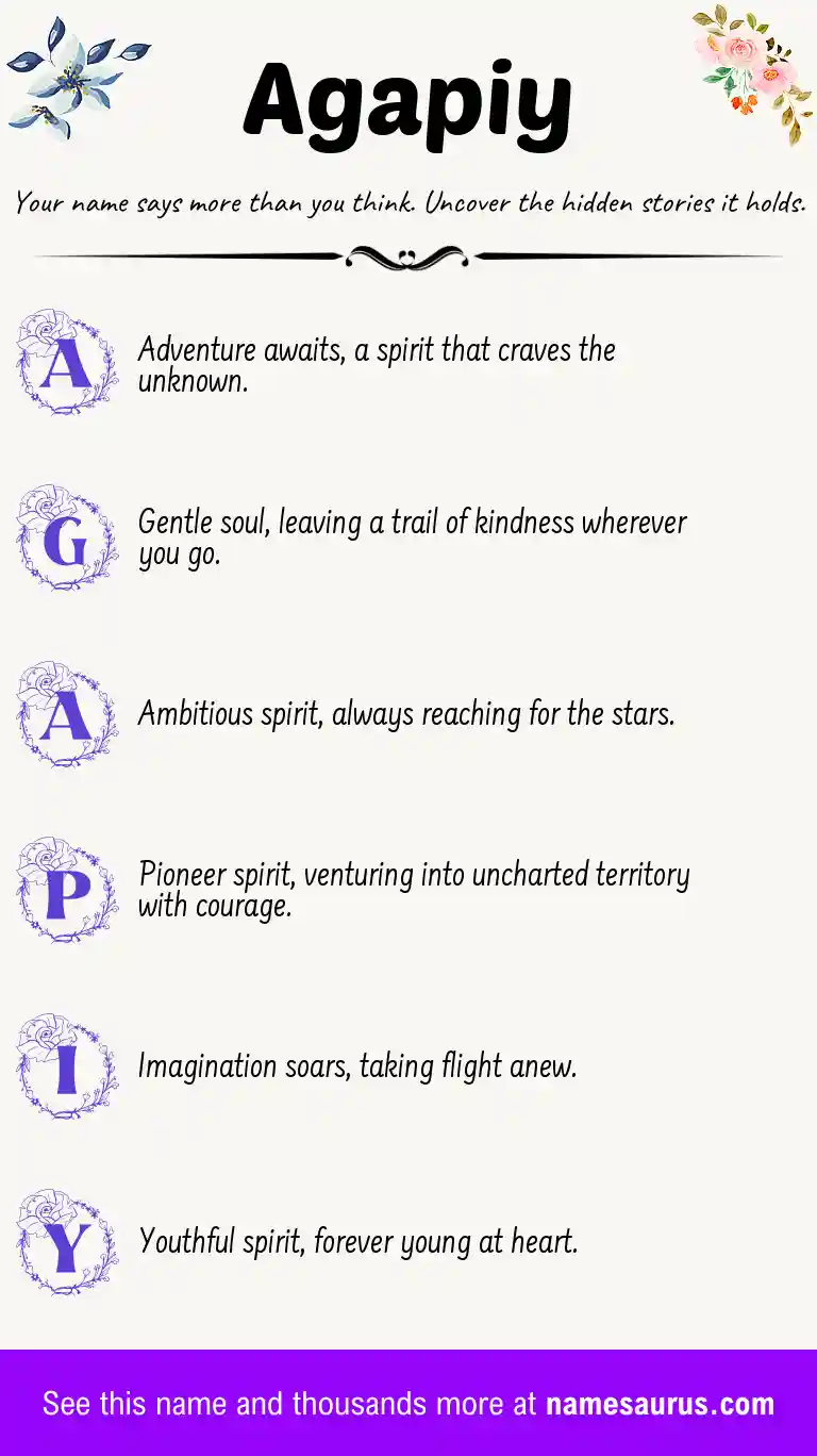 Acrostic poem about Agapiy.