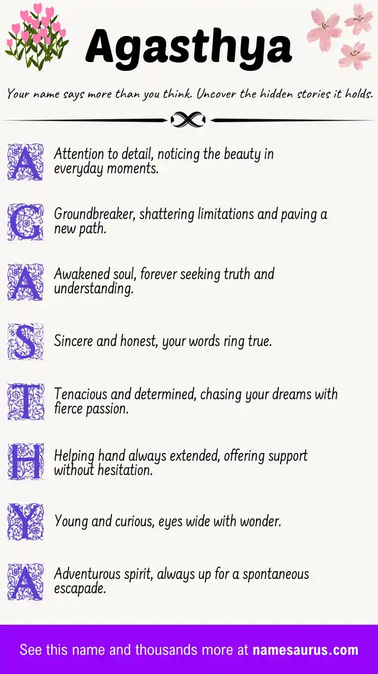 Acrostic poem about Agasthya.