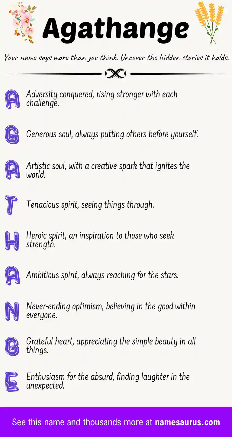 Acrostic poem about Agathange.