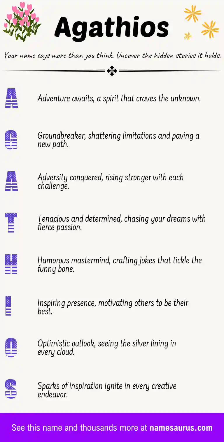 Acrostic poem about Agathios.