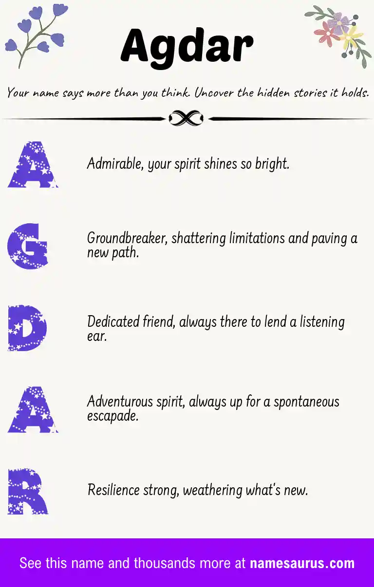 Acrostic poem about Agdar.