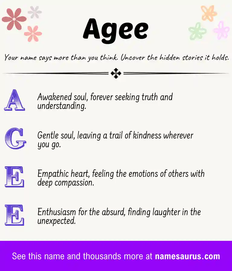 Acrostic poem about Agee.