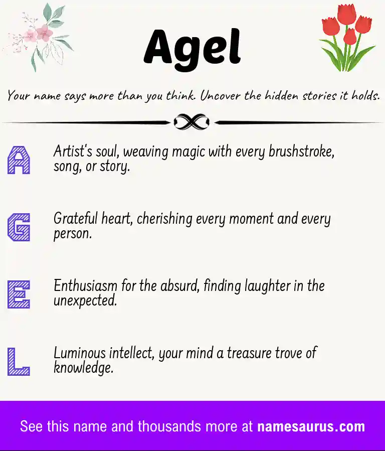 Acrostic poem about Agel.