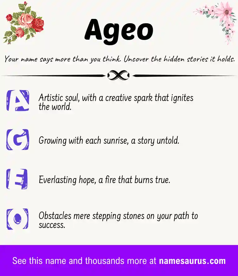 Acrostic poem about Ageo.