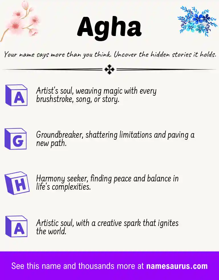 Acrostic poem about Agha.