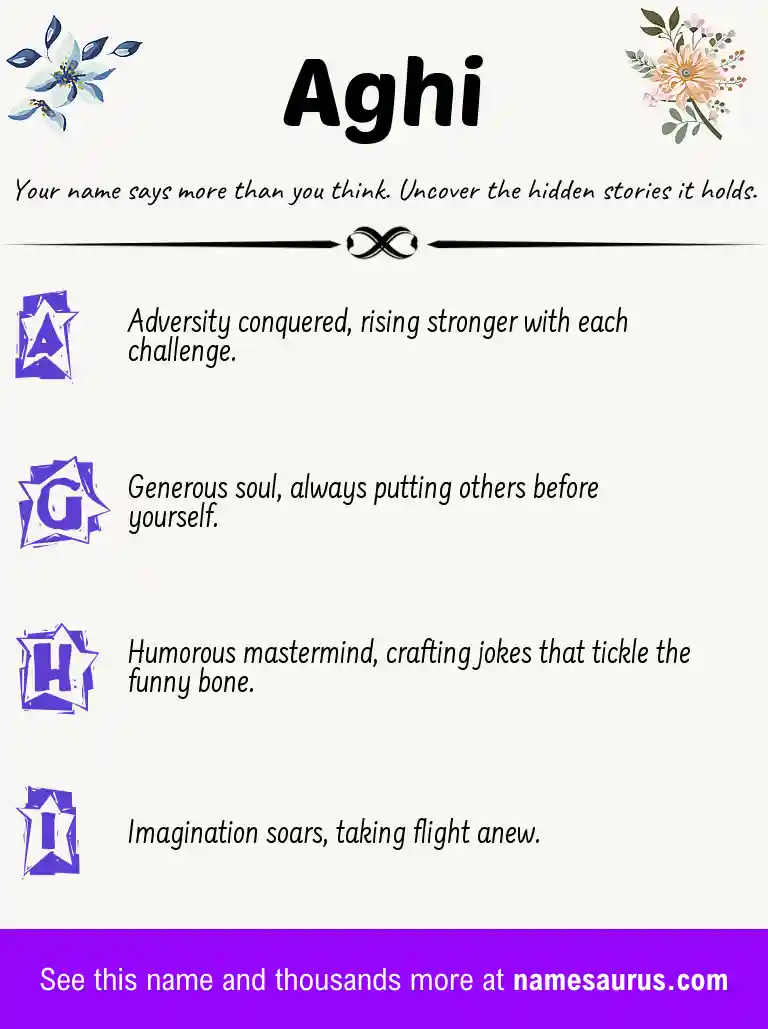 Acrostic poem about Aghi.