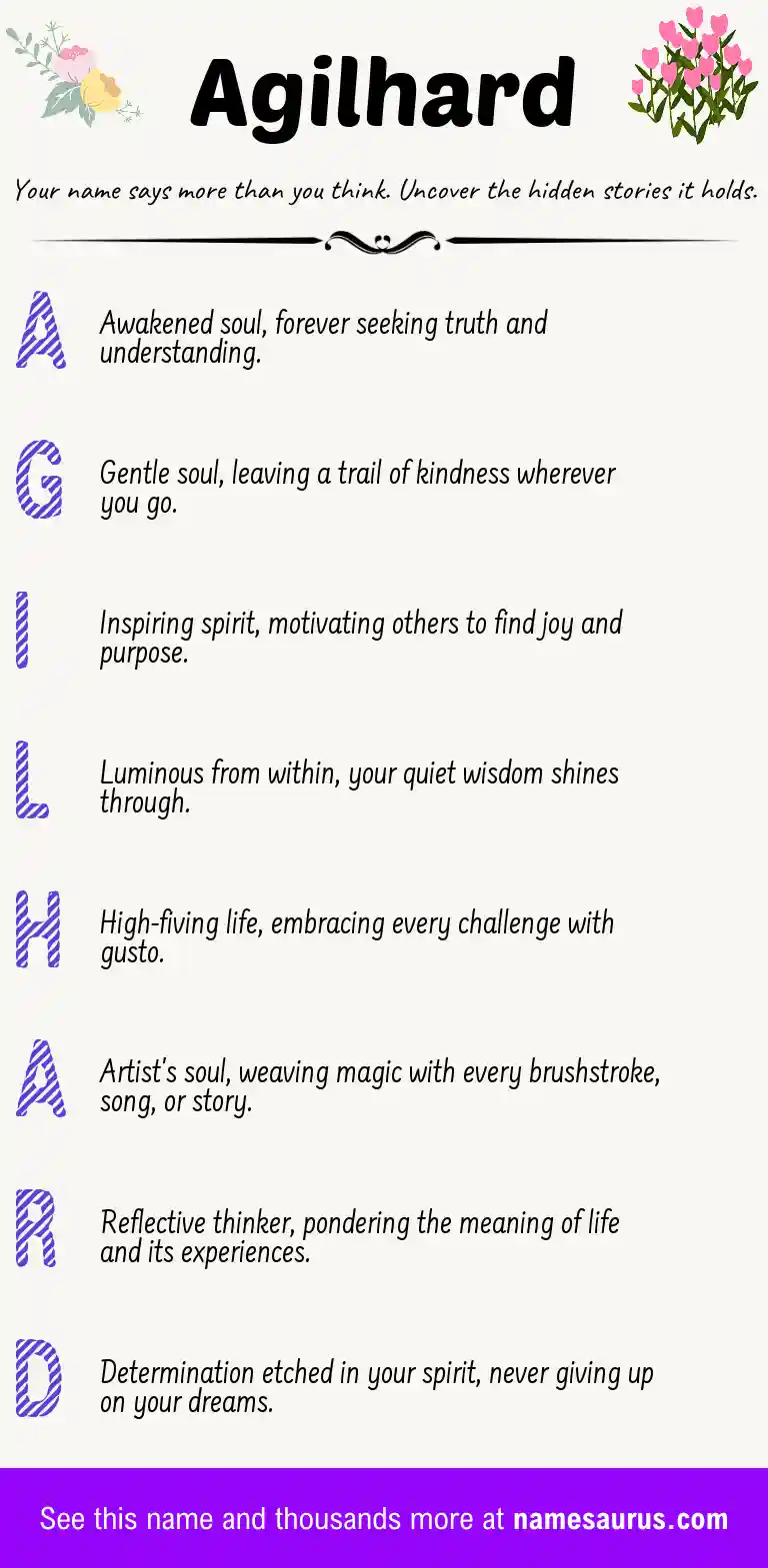 Acrostic poem about Agilhard.