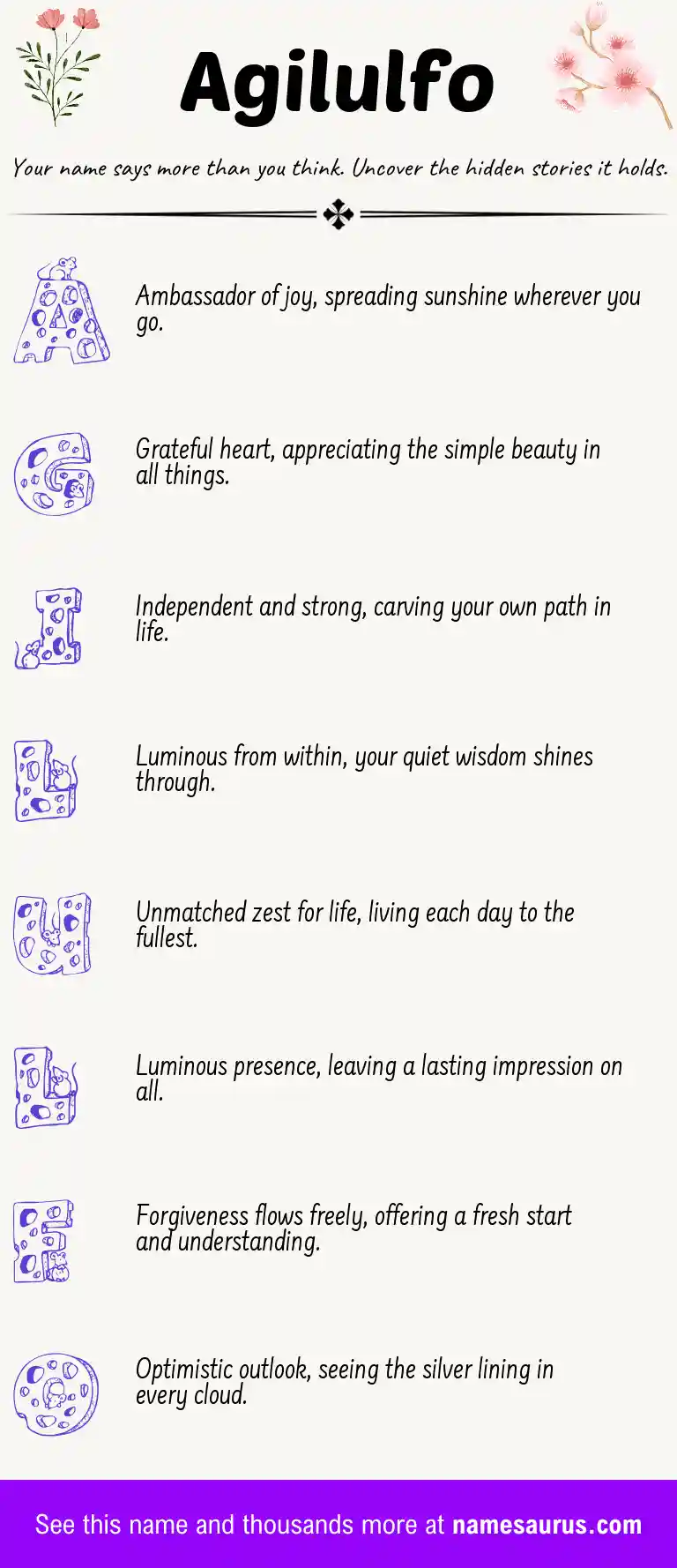 Acrostic poem about Agilulfo.