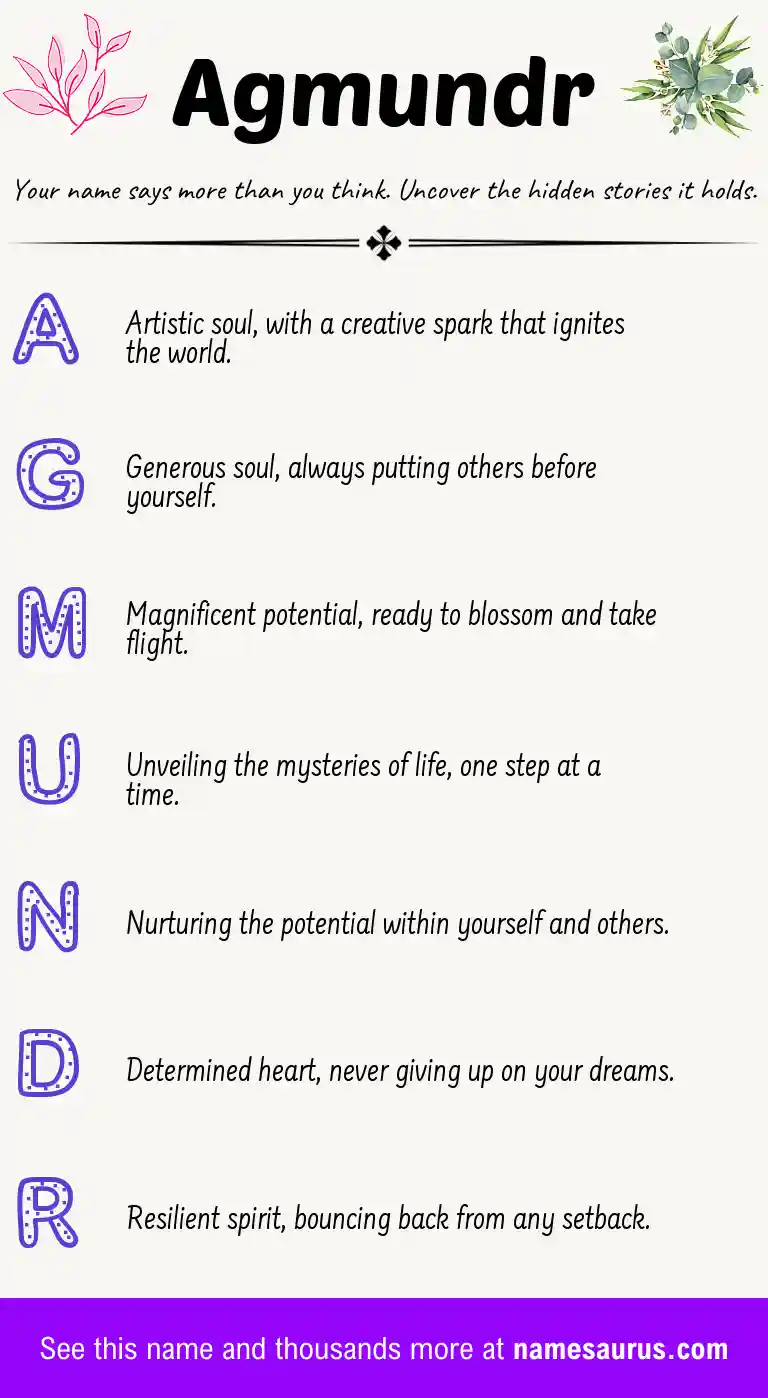 Acrostic poem about Agmundr.