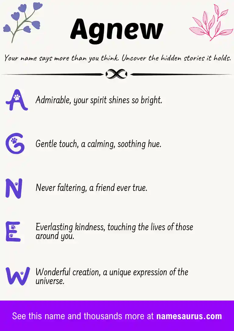 Acrostic poem about Agnew.