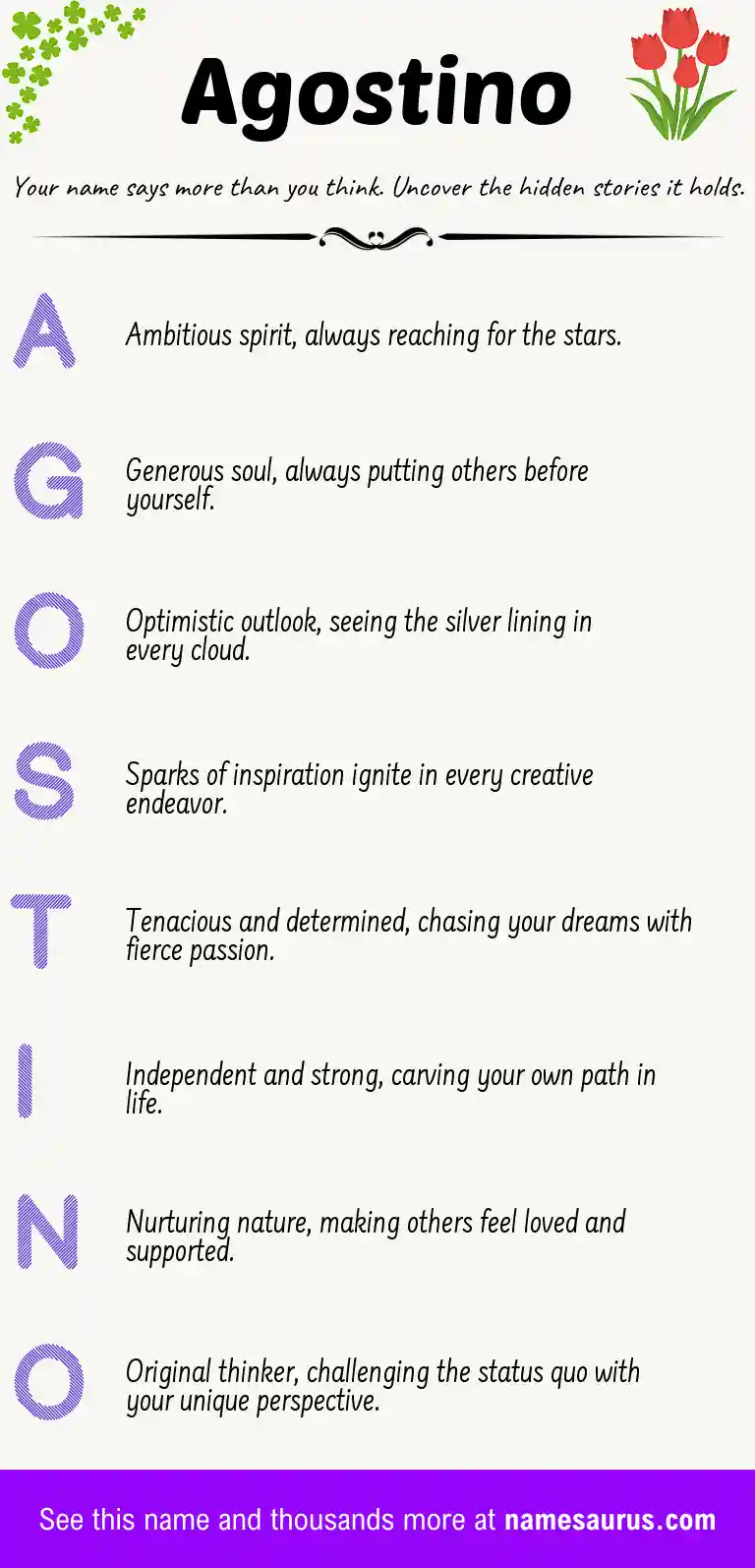 Acrostic poem about Agostino.