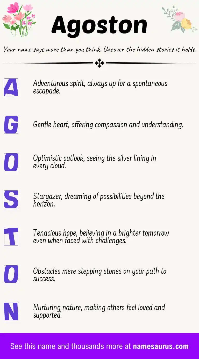 Acrostic poem about Agoston.