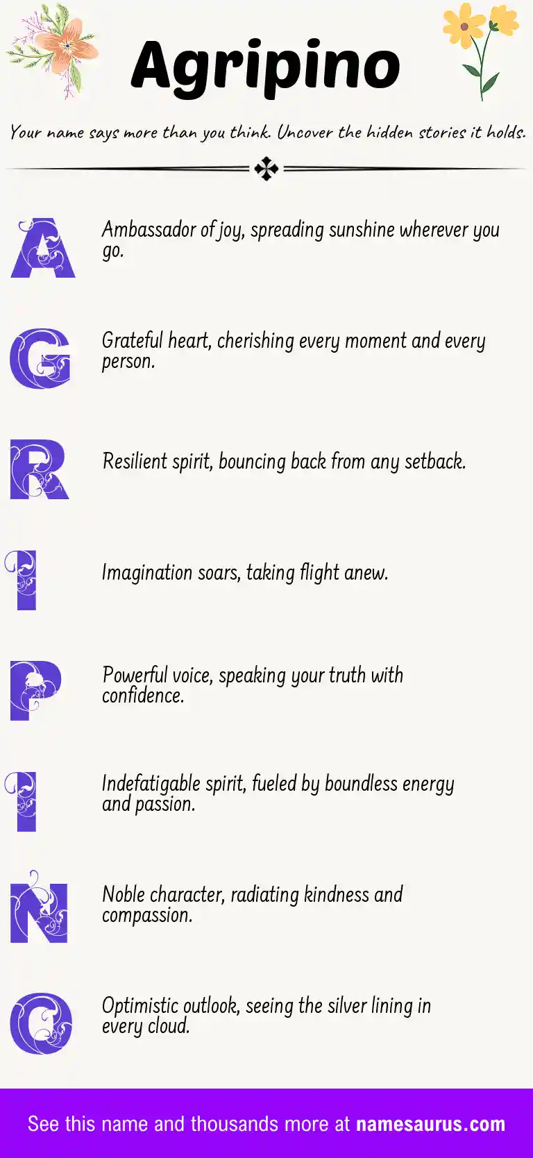 Acrostic poem about Agripino.