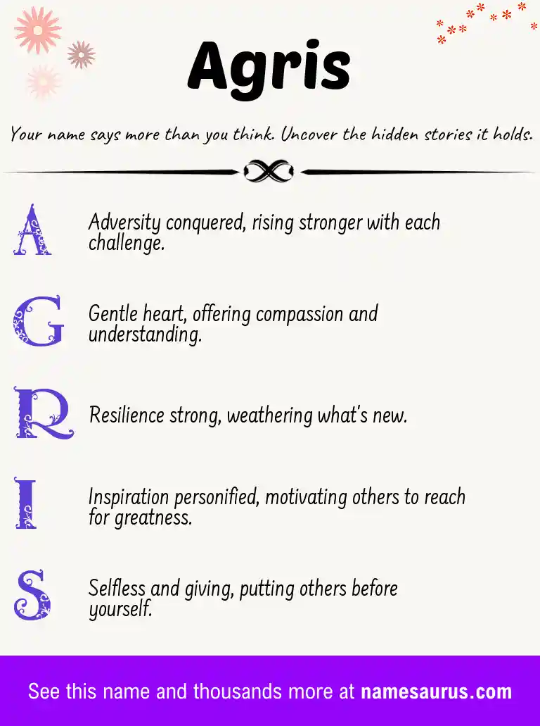 Acrostic poem about Agris.