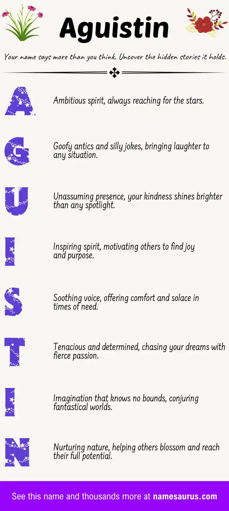 Acrostic poem about Aguistin.