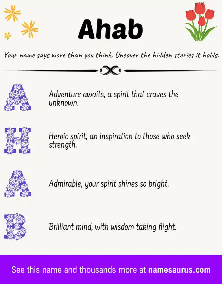 Acrostic poem about Ahab.