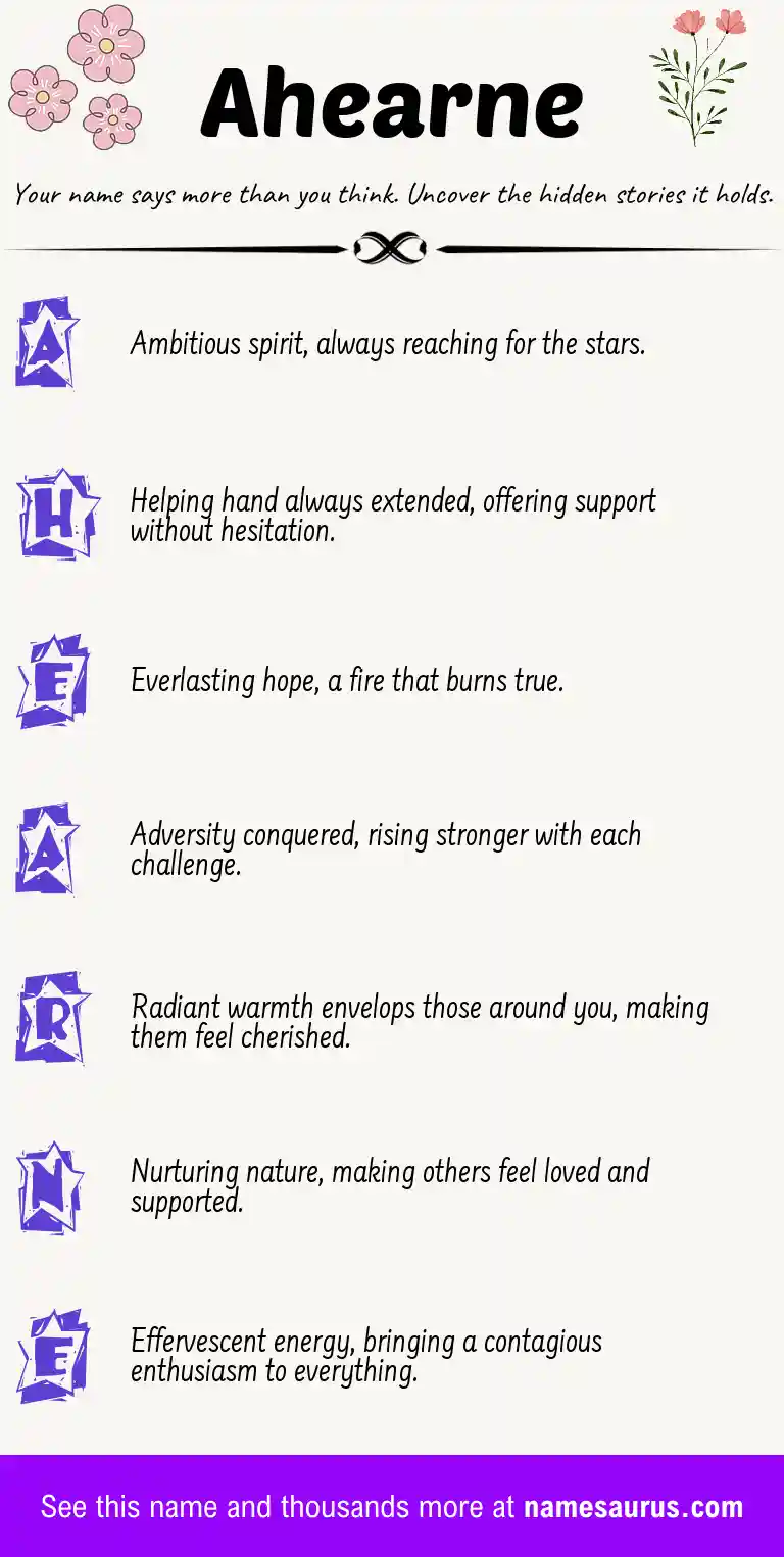 Acrostic poem about Ahearne.