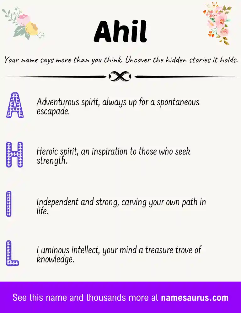 Acrostic poem about Ahil.