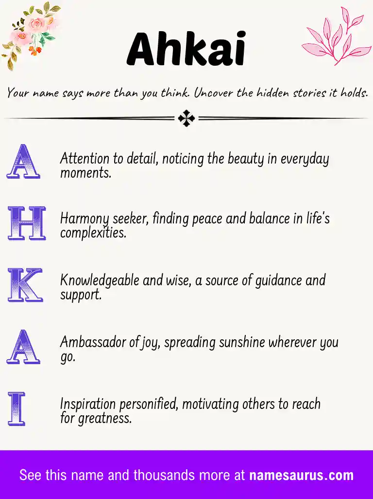 Acrostic poem about Ahkai.