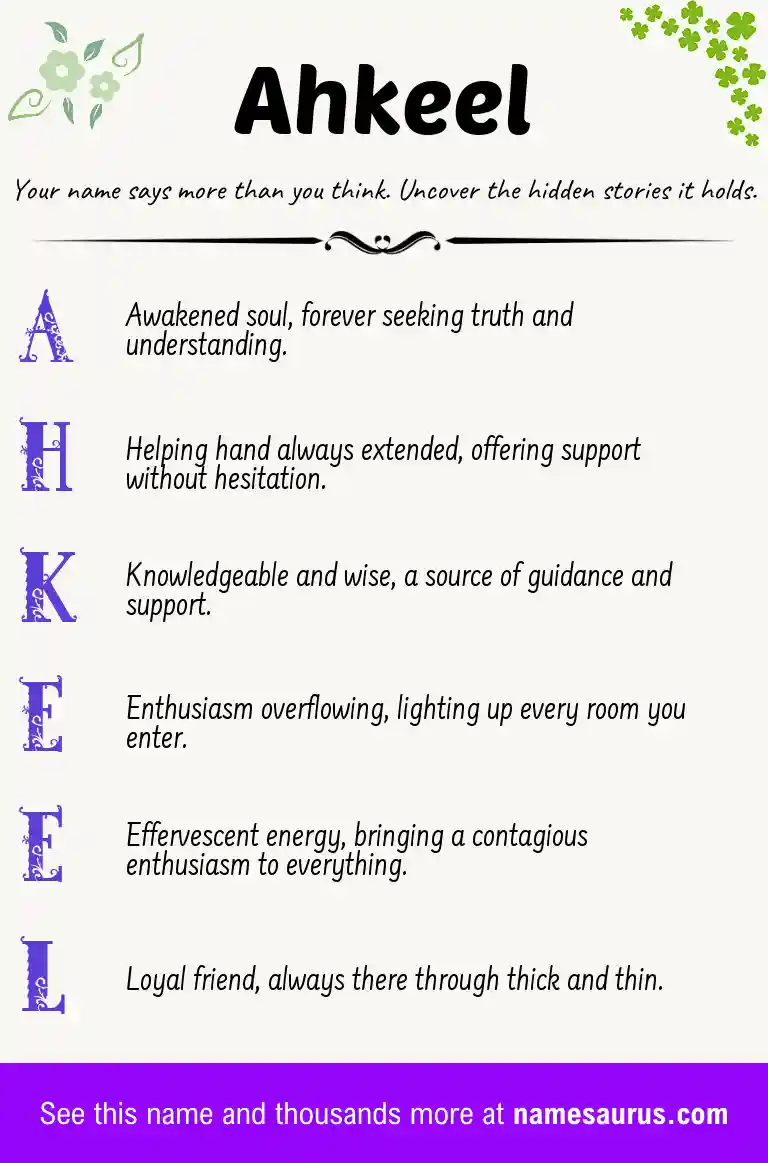 Acrostic poem about Ahkeel.