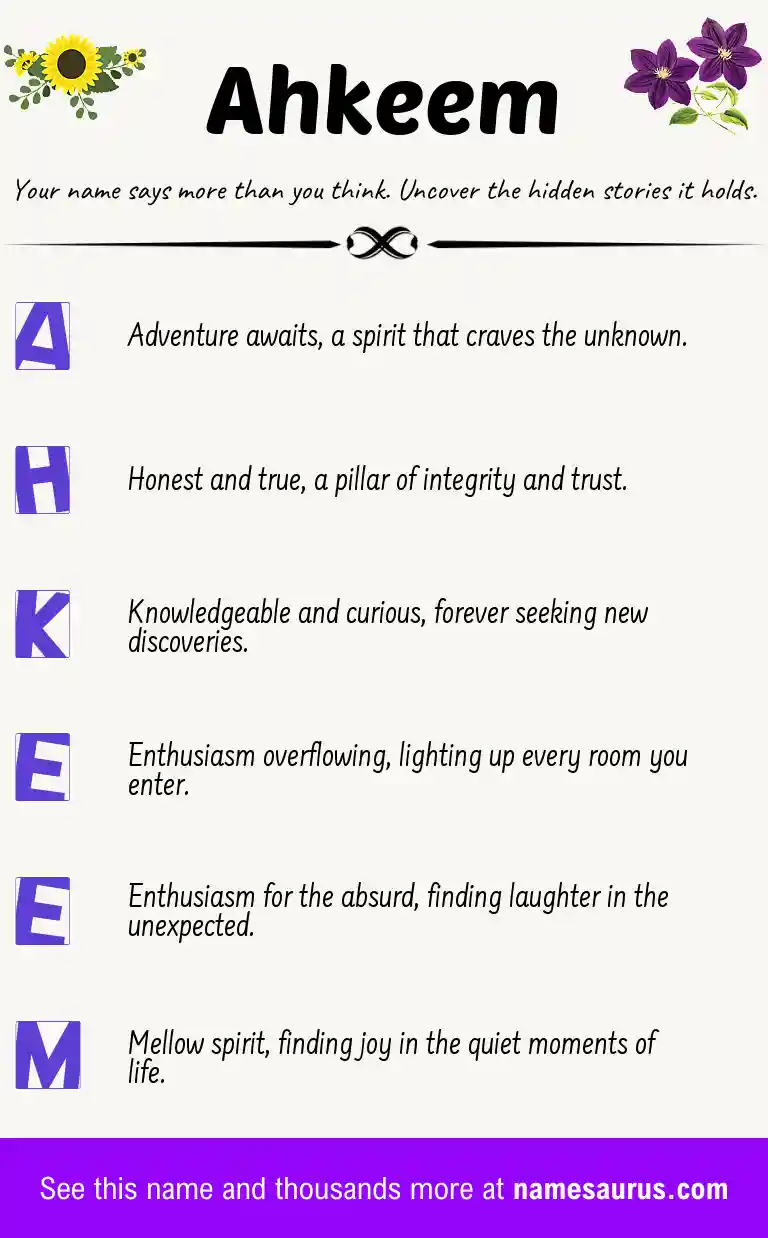 Acrostic poem about Ahkeem.