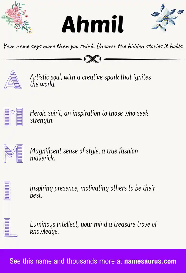 Acrostic poem about Ahmil.