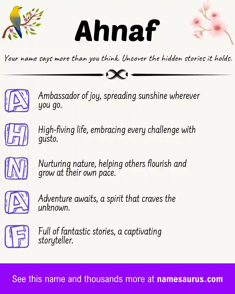 Acrostic poem about Ahnaf.
