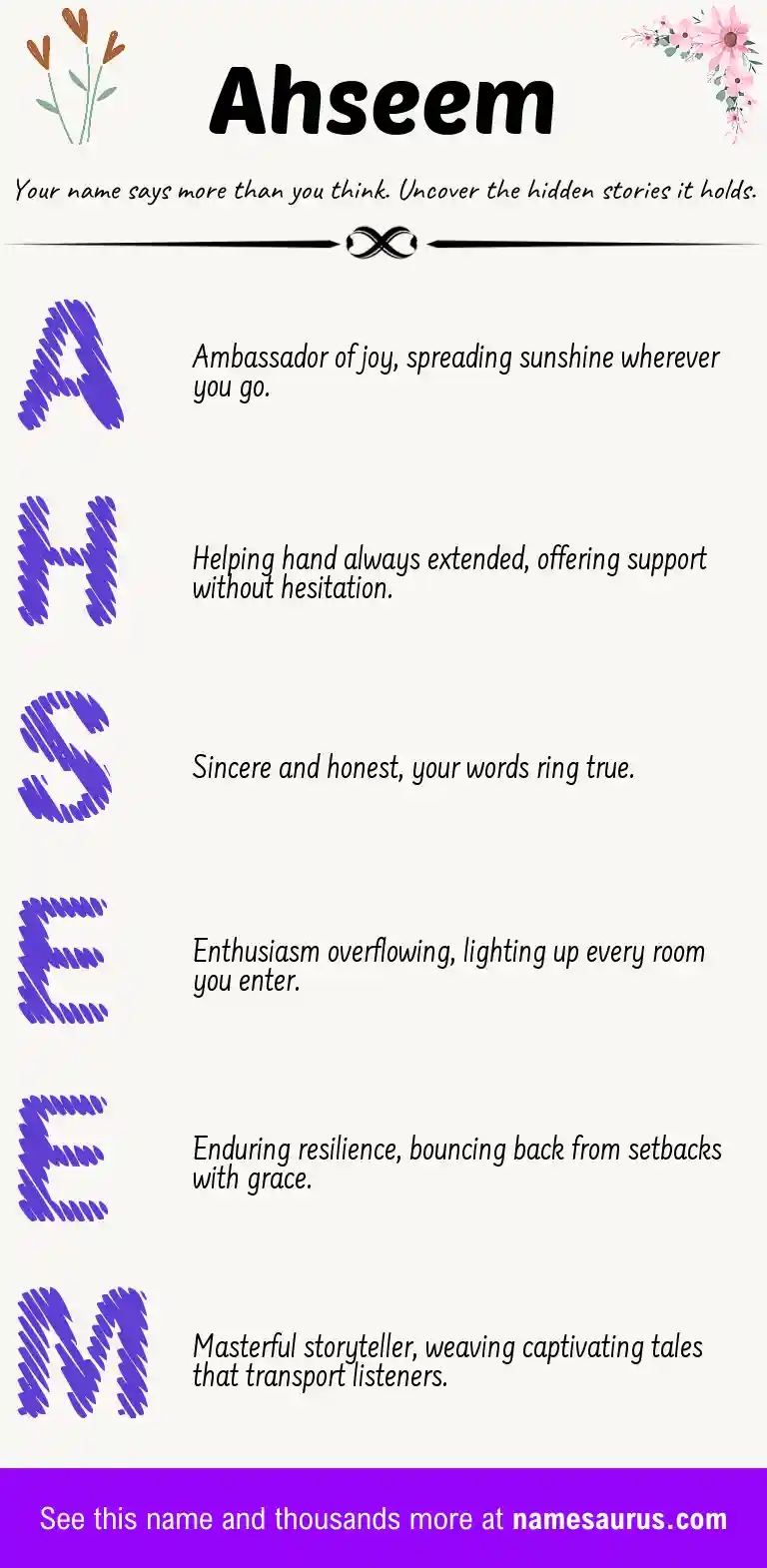 Acrostic poem about Ahseem.