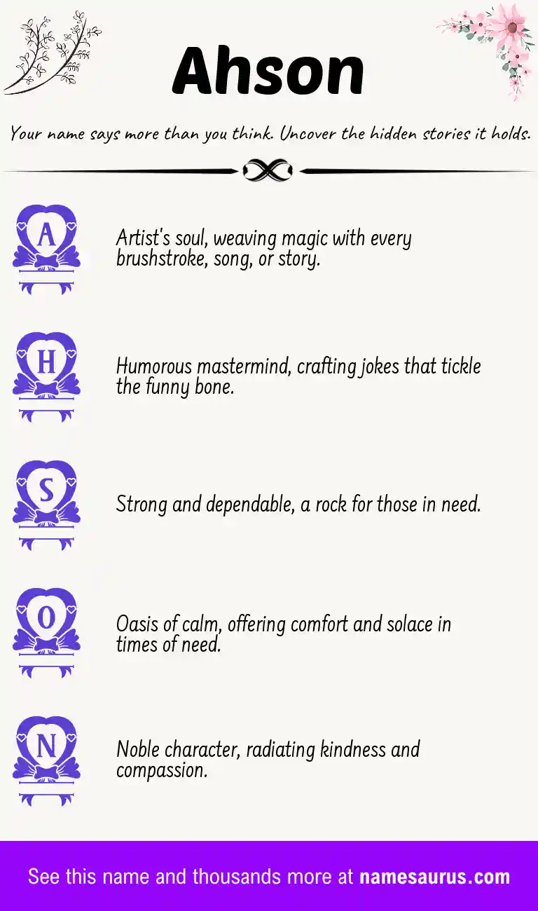 Acrostic poem about Ahson.