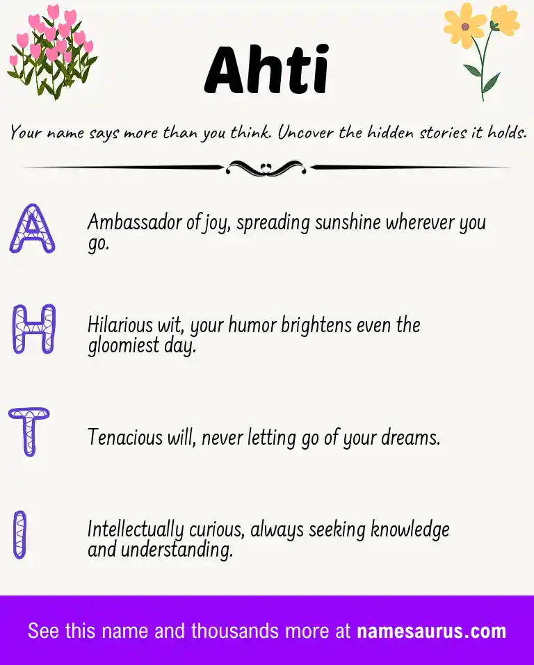 Acrostic poem about Ahti.