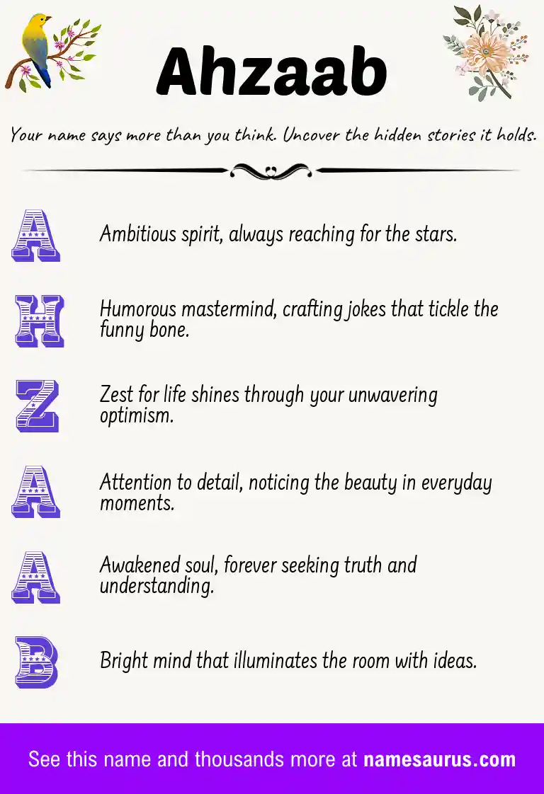 Acrostic poem about Ahzaab.