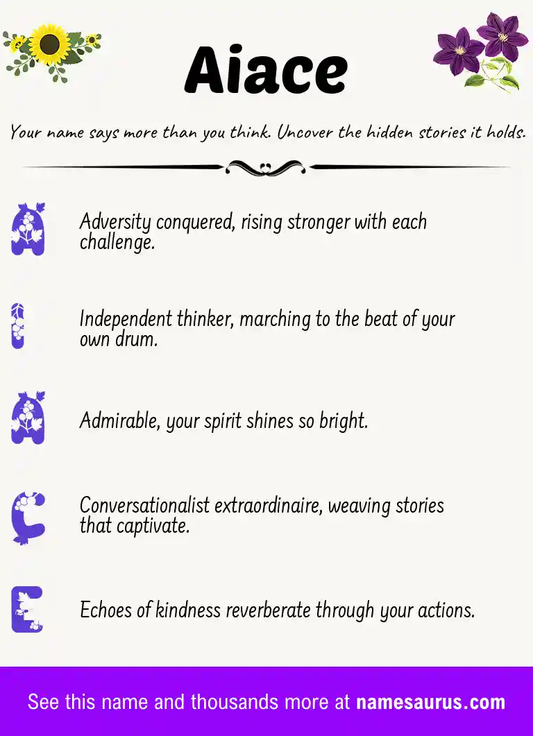 Acrostic poem about Aiace.