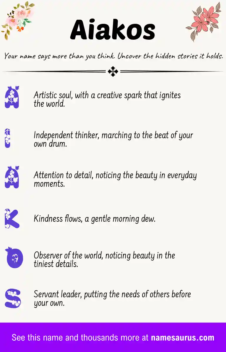 Acrostic poem about Aiakos.