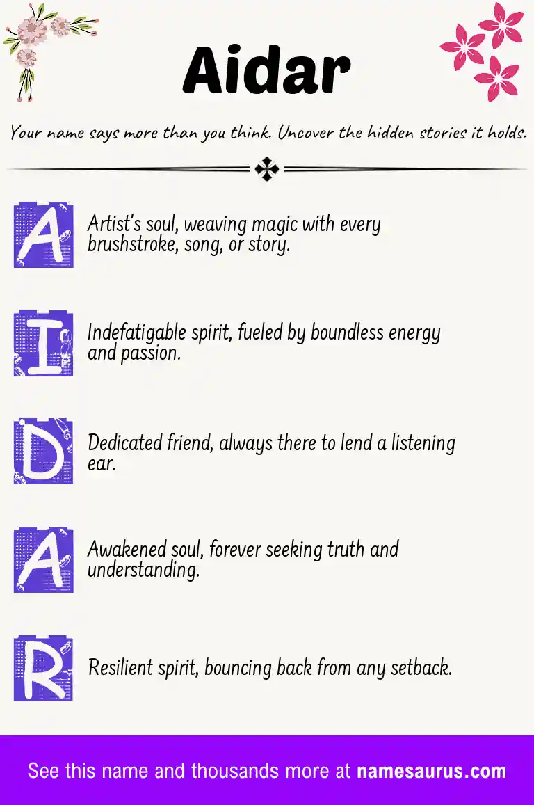 Acrostic poem about Aidar.