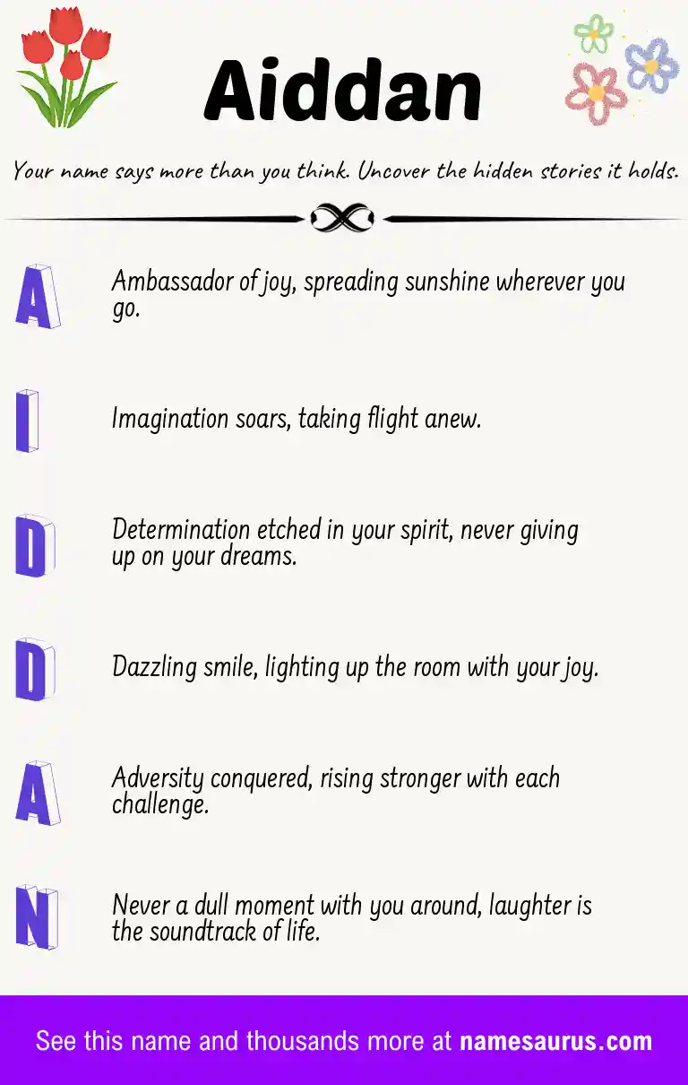 Acrostic poem about Aiddan.