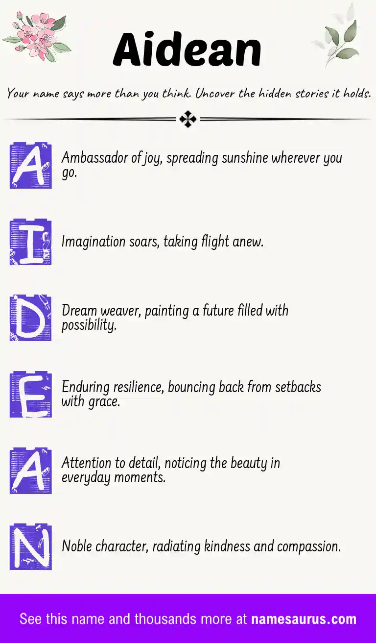 Acrostic poem about Aidean.